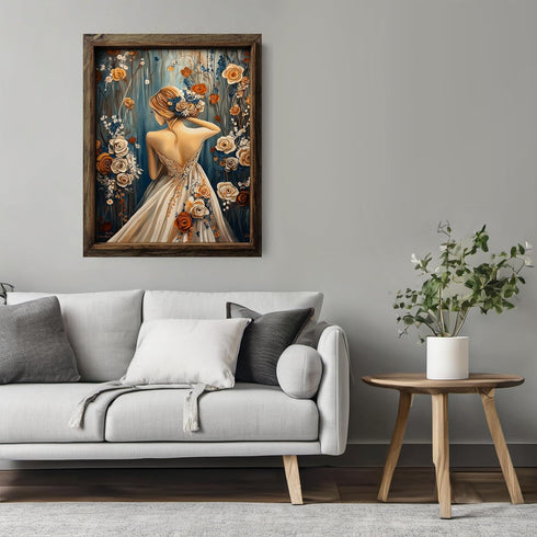 Posterizer 1 pcs-woman and delicate paster flowers-girly poster -2-Romantic Art-Holiday Poster Collection-Gift for Couples boyfriend girlfriend Hu...