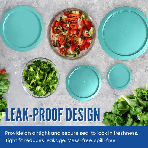 Replacement Lid for Pyrex 5" Storage Plastic Cover 2 Cup Bowl 7200-PC Turqoise (6-Pack)...