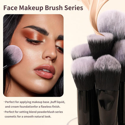 Makeup Brush Set, MAANGE 18 Pcs Premium Synthetic Makeup Brushes Soft Foundation Face Powder Eye Shadow Professional Make up Brushes Kit, Black, w...