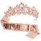 Aprince Birthday Tiara and Crown for Women - Rose Gold Queen Tiara for Wedding, Prom, Party, Halloween...