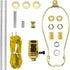 Lamp Kit, Table Lamp Wiring Kit with 8 Inch Harp, 3-Way Socket 2 Pieces 12" Lamp Pipe, with Instructions for DIY Lamp Design or Repair (8 Inch Bra...