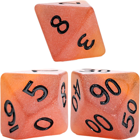 Gate Keeper Games and Dice: Sea Glass Dice: Firebrand - 7pc RPG Set, Flaming Yellow & Fire Damage Orange Frosted Matte Resin, Role Playing Games D...