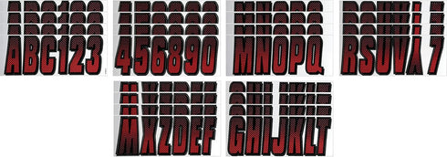 Hardline Products Series 300 Factory Matched 3-Inch Boat & PWC Registration Number Kit, Red/Black - REBKG300...