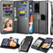 Njjex Galaxy S20 Wallet Case 6.2" - 9 Card Slots, PU Leather, Detachable Kickstand, Magnetic Cover & Lanyard - Black...