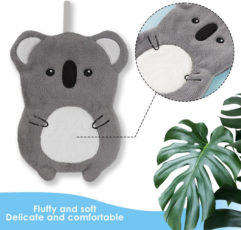 SHIDOW Cute Hand Towels Animals, Kitchen Hand Towels Cute Animals,Bathroom Kitchen Home Cleaning Tool (Grey)...
