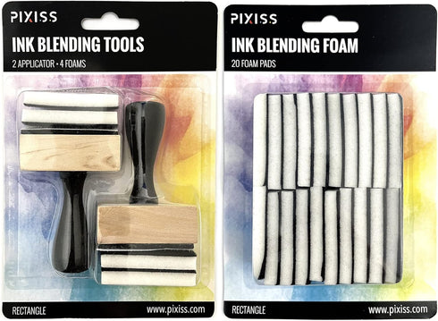Pixiss Mini Ink Blending Tools - Square (Mini Ink Blending Tool with Added Replacement Foams)...