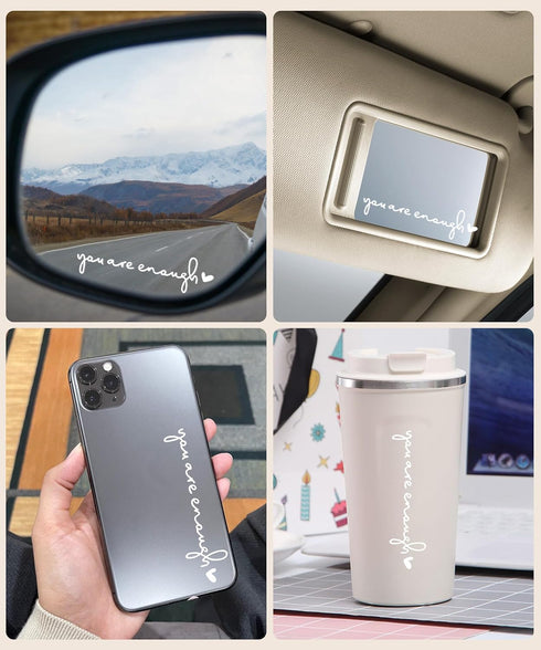 3 Pcs Car Decals,Car Rearview Mirror Decal,Cute Car Accessories You are Enough Car Stickers and Decals,Stickers for Cars,Rear View Mirror Sticker,...