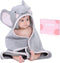 Baby Hooded Towel with Unique Animal Design Ultra Soft Thick Cotton Bath Towel for Newborn (Elephant)...