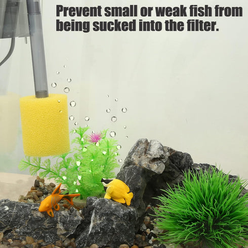 VOCOSTE 4 Pcs Aquarium Pre Filter Foam Roll, Aquarium Foam Sponge Roll Intake Filter Cover Accessories for Fish Tank, Yellow, 7.5x6.5x2cm...