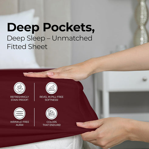 Utopia Bedding Queen Fitted Sheet - Bottom Sheet - Deep Pocket - Soft Microfiber - Shrinkage and Fade Resistant - Easy Care -1 Fitted Sheet Only (...
