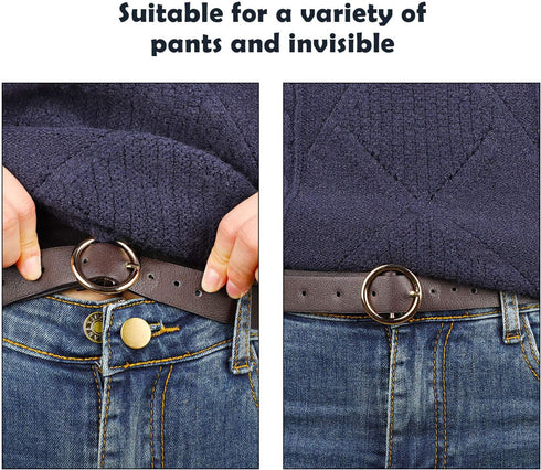 12 Pieces Button Waist Extender Stretch Waistband Extender Elastic Metal Button Extender for Women and Men Jeans Collar Cuffs Pants Supplies...