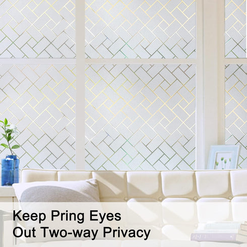 Coavas Window Privacy Film Non-Adhesive Privacy Window Film Frosted Glass Window Film Sun Blocking Window Film Heat Control UV Blocking for Home O...