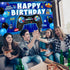 Video Game Birthday Decorations Banner Backdrop Blue Game Birthday Party Decorations Level up Gaming Theme Party Backdrop Photo Props for Gamer Ki...