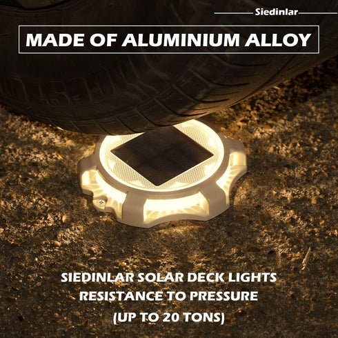 SIEDiNLAR Solar Deck Lights Outdoor 2 Modes LED Dock Driveway Markers Light Waterproof for Step Ground Walkway Stair Pathway Yard Garden Road 1 Pa...