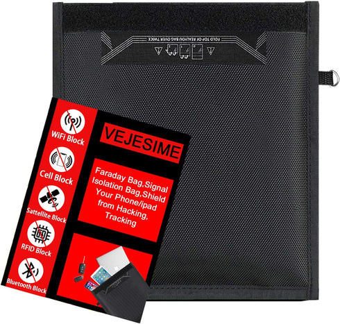 Farday Bag,Signal Isolation Bag,Shield Your Phone/ipad from Hacking,Tracking,and EM Protection with This Pouch -Shields NFC/WiFi/Bluetooth for Pho...