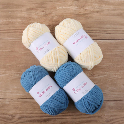 Soft Chenille for Knitted Blankets,amigurumi Crochet, Fancy Crochet DIY Crafts, Baby Blankets,Knitted Crafts and Toy Dolls.?15-Pale Yellow,with 1 ...
