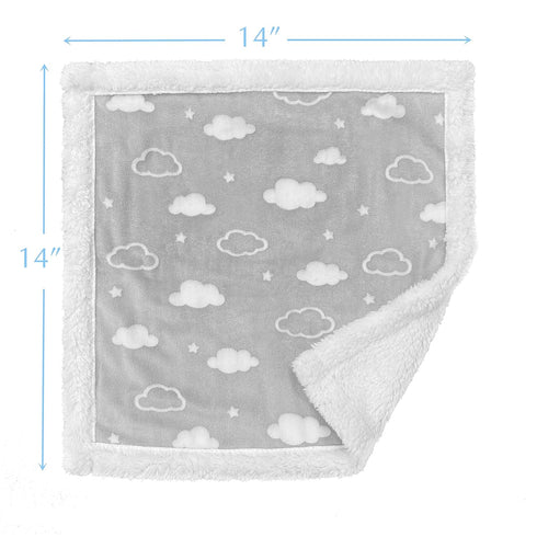 American Baby Company Heavenly Soft Chenille Sherpa Security Blanket, Gray, 14" X 14", Warm and Cozy for Boys and Girls...