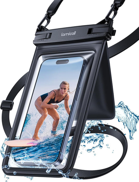 Lamcall Double Bag Waterproof Phone Pouch - IPX8 Waterproof Phone Case with Lanyard, Cell Phone Dry Bag Beach Essentials for iPhone 15/ Pro/Pro Ma...