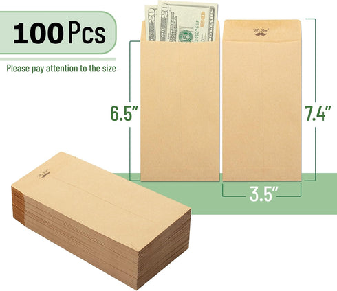 Mr. Pen- Money Envelopes for Cash, 100 Pack, 6.5" x 3.5", Cash Envelopes, 100 Envelopes Money Saving Challenge, Money Saving Envelopes, Small Enve...