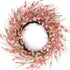 Bibelot 18inch Artificial Forsythia Flower Wreath, All Year Around Wreath for Front Door, Wedding Window Home Wall Indoor Front Door Decor (Pink, ...