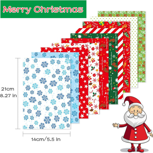 FEPITO 60 Sheets Christmas Pattern Paper Set, 14 x 21cm Decorative Paper for Card Making Scrapbook decoration, 10 Designs...