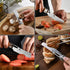 ZhengSheng Folding Chef Knife 4.8” Ultra Sharp 440A Stainless Steel Blade Natural Olive Handle Pocket Foldable Japanese Style Kitchen Knife for Ou...
