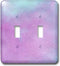 3dRose lsp_212483_2 Purple and Blue Watercolor Double Toggle Switch, Multicolor...