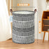 LANGYASHAN Laundry Basket Canvas Fabric Collapsible Organizer Basket for Storage Bin Toy Bins Gift Baskets Bedroom Clothes Children Nursery Hamper...