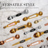 Gold Magnetic Measuring Spoons with Leveler - Featuring 8-Piece Upgraded Style, Dual-Sided, Stackable, Stainless Steel Gold Measuring Spoons Set -...