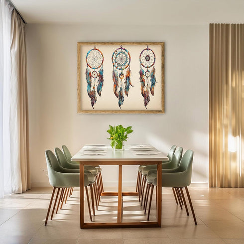 Posterizer 1 pcs- psychedelic funky hippie colorful dreamcatcher 3-Fantasy & Fiction Art-Retro Art- Living Room Bedroom Decor- unframed wall art...