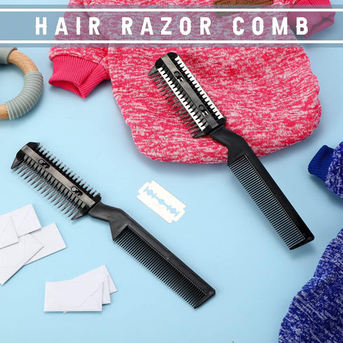 5 Pieces Razor Comb for Dogs Hair Grooming Trimmer Comb for Pet Razor Comb with 25 Extra Blades Manual Dog Hair Trimmer Comb Double Edge Razor for...