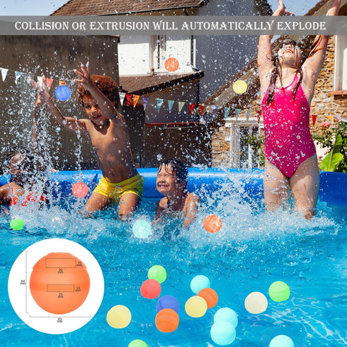 7/14/28 PC Reusable Water Balloons for Kids Adults, Silicone Refillable Water Balloons Self Sealing Water Balloons Quick Fill for Boys Girls Outdo...