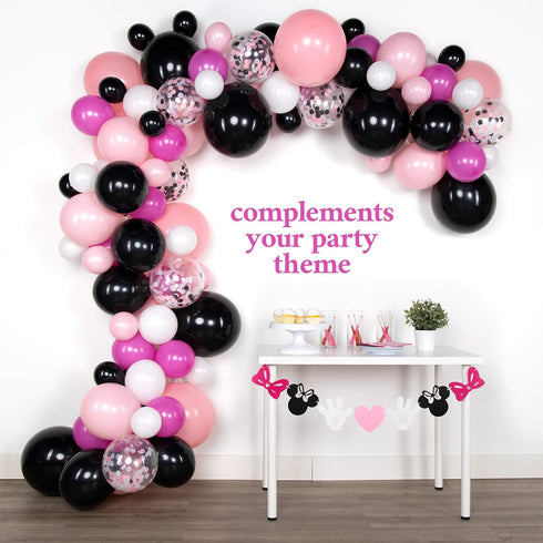 Lunar Bliss 16 ft Balloon Arch & Garland Kit | 100 Balloons, Pink, black, white, and confetti | Birthday Party Decorations, Baby Shower, Engagemen...