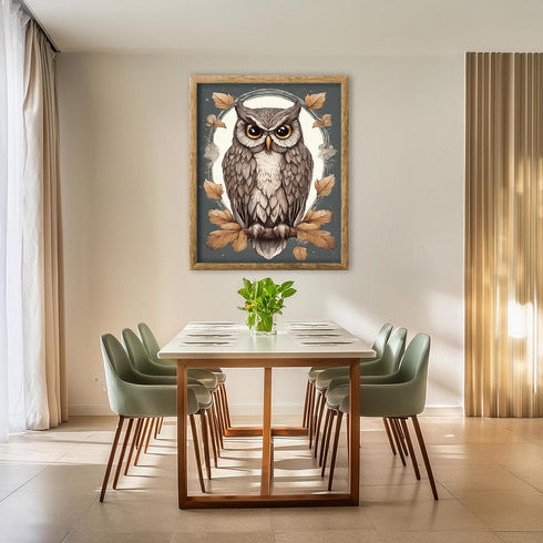 Posterizer 1 pcs- Brown owl poster with flowers-Art for Animal Lovers-Floral Botanical Art- Gift for Men Women Entrepreneur Teens-Decor for Home &...