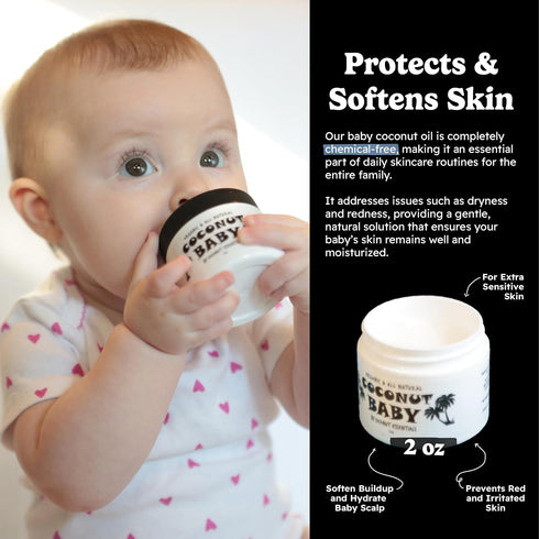 Coconut Baby Oil for Hair & Skin Care, Natural & Organic, Coconut Oil for Cradle Cap, and Infant Scalp Relief, Hair Oil for Adult and Newborn, Sen...