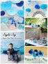 12 Pcs Tissue Pom Poms Kit, Tissue Paper Flowers for Birthday, Boy Baby Shower, Nursery, Graduation, Bachelorette Party Decoration (Blue Mix)...