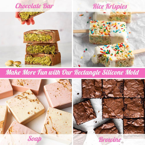 Webake Brownie Pan with Dividers Silicone, 2.5" x 2.5" x 1" Square Brownie Mold for Baking Brownie, Chocolate Bar, Muffin, Cornbread, Square Cupca...