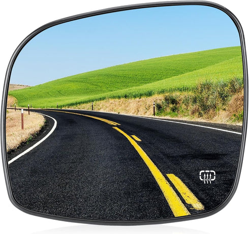 Driver Left Side Heated Mirror Glass Fits for Chrysler for Town & Country 2008-16, Dodge Grand Caravan 08-2020, RAM CV 2012-2015, Fits for Volkswa...