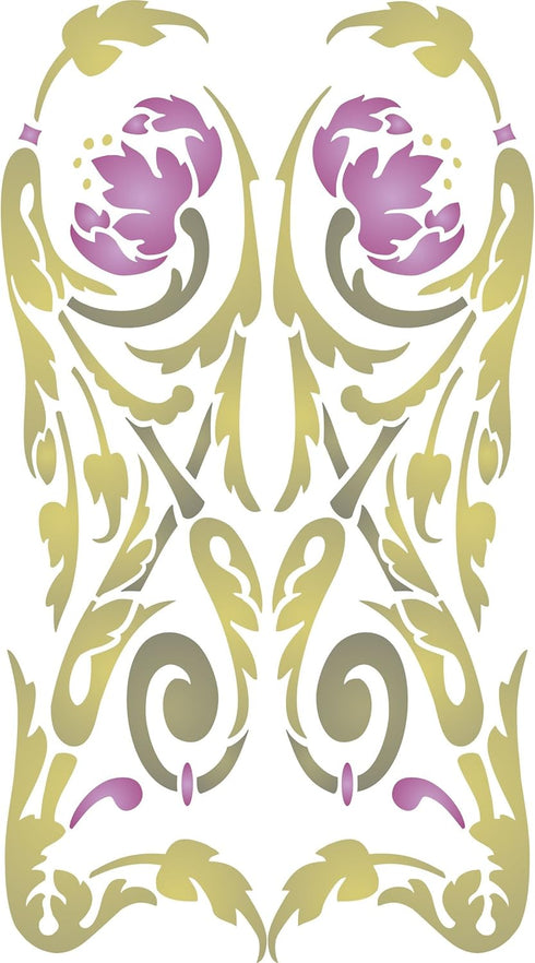 Art Nouveau Stencil, 16.5 x 4.5 inch - Classic New Art Border Stencils for Painting Template...