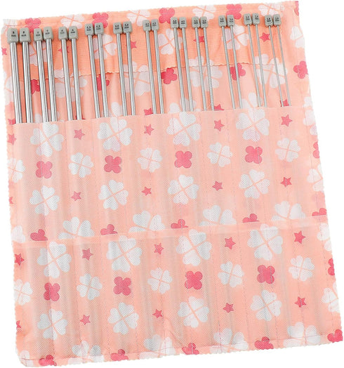 Hysagtek 22 Pcs Knitting Needles Set, 14 Inches Stainless Steel Straight Single Pointed Knitting Needle Kit Metal Knitting Kit in Different Sizes ...