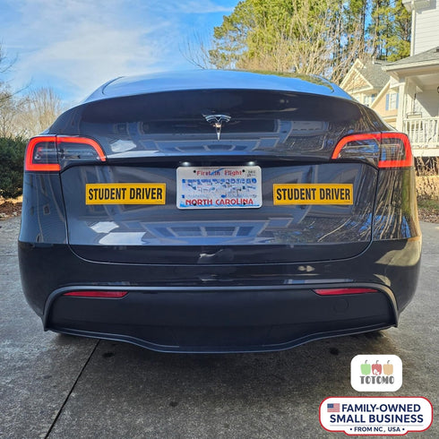 TOTOMO Student Driver Magnet for Car Sign - Large 12"x3" Magnetic Reflective Vehicle Safety for New Rookie Learner Drivers Removable Bumper Sticke...