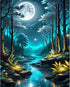 xackcme Moon Paint by Numbers for Adults-Landscape Paint by Number on Canvas without Frame,DIY Forest Scenery Oil Painting for Gift Home Wall Deco...