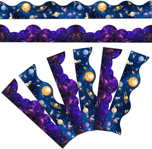 Galaxy Scalloped Borders Outer Space Straight Borders Trim Night Sky Bulletin Board Classroom Bulletin Board Wall Decor Back to School Bulletin Tr...