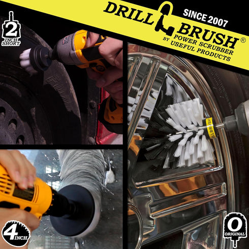Drillbrush Drill Brush Power Scrubber by Useful Products 3 Piece Drill Brush Cleaning Tool Attachment Kit for Cleaning Furniture, Carpet, Chairs, ...