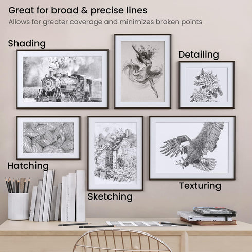 Arteza Professional Drawing Sketch Pencils Set of 12, Medium (6B - 4H), Art Supplies for Drawing Art, Sketching, Shading, Artist Pencils for Begin...