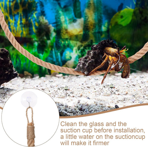 Hermit Crab Toys 23.6 Inch Hermit Crab Climbing Jute Rope Ladder with Hooks Hermit Crab Toys Reptile Tank Terrarium Accessories Habitat Decor for ...