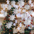 OuMuaMua Winter Christmas Hanging Decorations, 12PCS 3D Large Silver Snowflakes & 12PCS White Paper Snowflakes Hanging Garland for Christmas Winte...