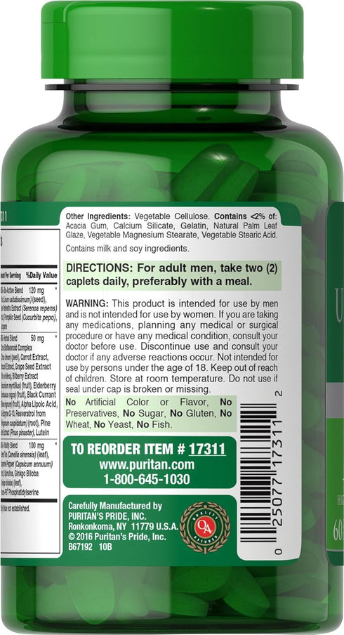 Puritan's Pride High Potency Ultra Man 50 Plus Coated Caplets, 60 Count...
