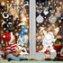 236PCS Christmas Window Clings, 9 Sheets Double-Sided Snowflakes Christmas Window Stickers, Snowman Xmas Decorations Stickers for Glass Window, Re...