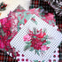Double-Sided Christmas Scrapbook Paper, 12 Inch Poinsettia Berry Holly Pattern Paper Pad 24 Sheets Red Floral Decorative Craft Paper for Card Maki...